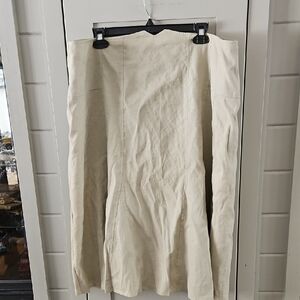 NWT LOUBEN linen Lined Beige A-Line Skirt Sz 20